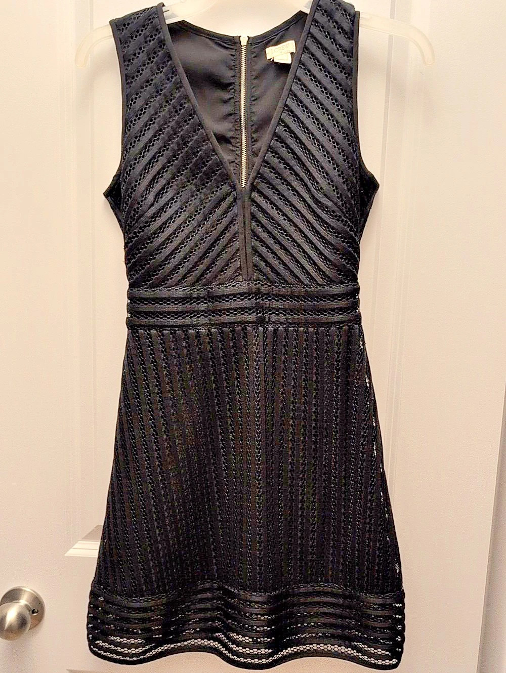 J.CREW Black Textured Mini Dress Size 10 Petite Like New